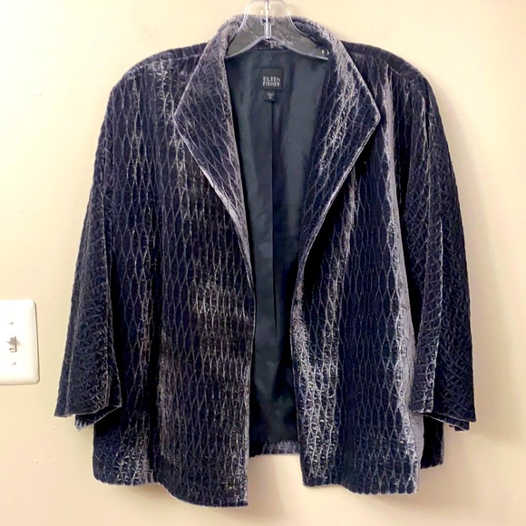 Eileen Fisher Jackets & Blazers - Eileen Fisher Silk Velvet Quilted Open Blazer/Jacket Topper Size Medium